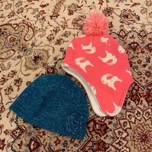 🥰 Two 12-24 month girls winter hats